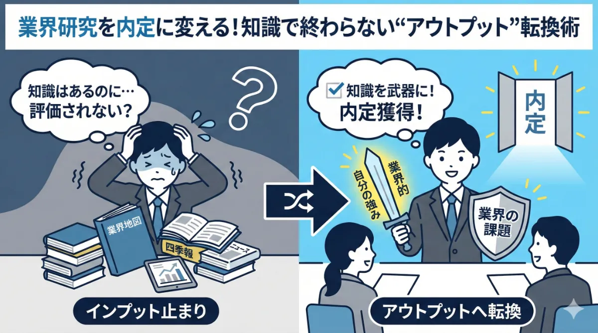 業界研究を内定に変える！知識で終わらない“アウトプット”転換術