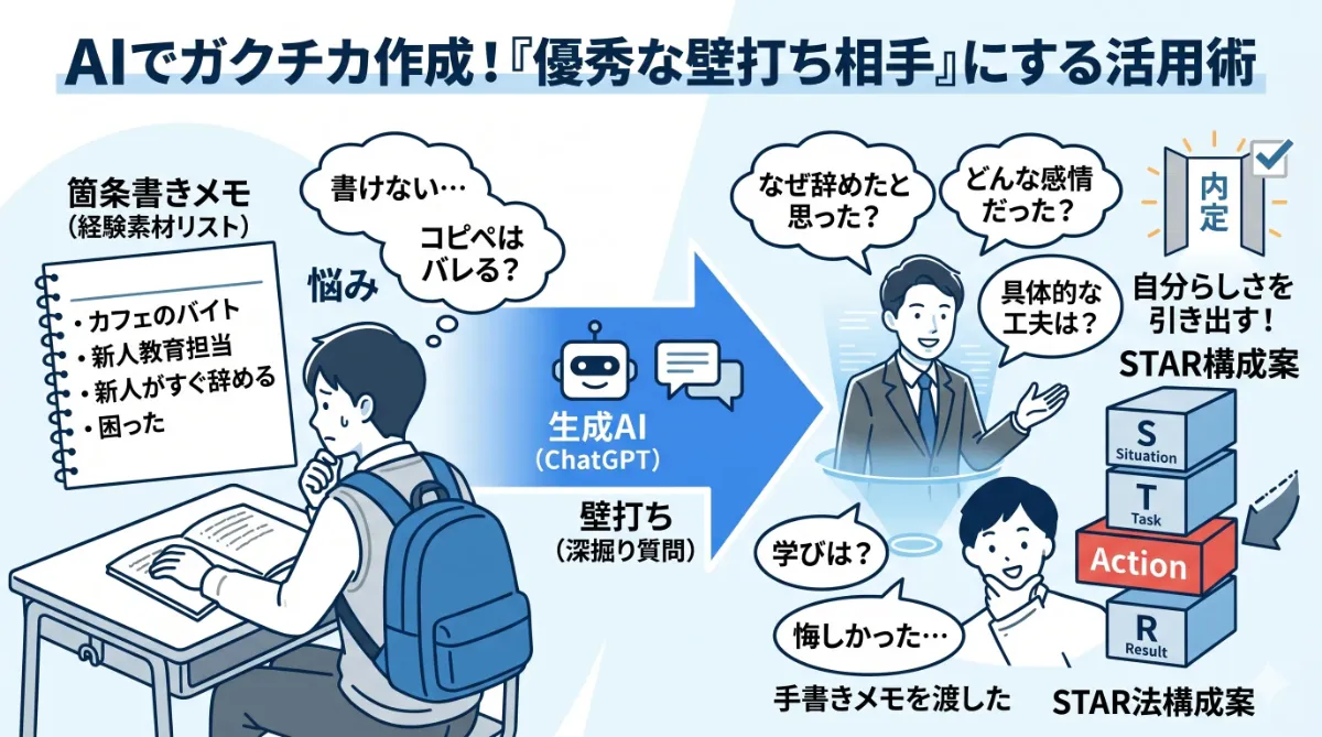 AIでガクチカ作成はバレる？生成AI活用術